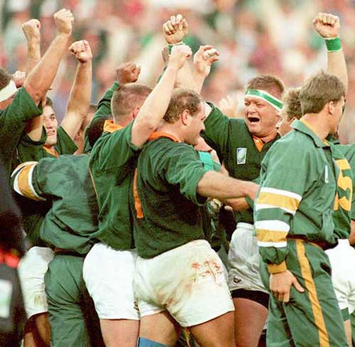 Springboks celebrate final whistle