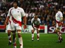 Jonny Wilkinson pauses for air during the World Cup final against South Africa.
