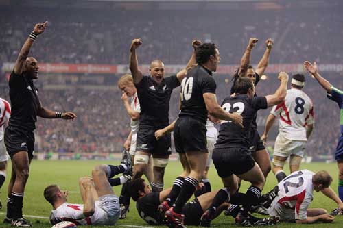 New Zealand celebrate victory over England