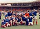 French players pose at Wembley Stadium