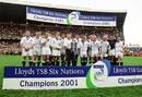 England pose with the Six Nations trophy