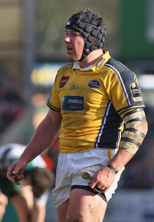 Hendre Fourie in action for Leeds Carnegie during the 2007-08 Guinness Premiership