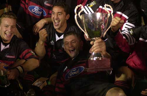 Todd Blackadder celebrates with the Super 12 trophy