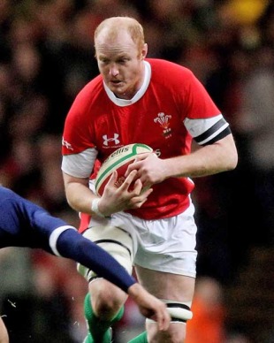 Wales' Martyn Williams takes on the France defence, Wales v France, Six Nations, Millennium Stadium, Cardiff, Wales, February 26, 2010