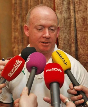 Ireland coach Declan Kidney talks to the media, Ireland press conference, Fitzpatrick Hotel, Dalkey, Ireland, March 10, 2010