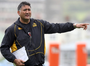 Wellington coach Jamie Joseph directs a training session, Newton Park, Wellington, New Zealand, November 5, 2009