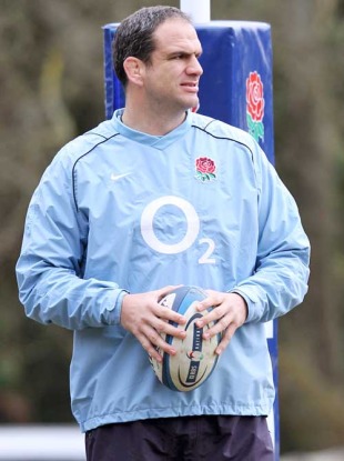 England manager Martin Johnson casts an eye over training, England training session, Pennyhill Park, Bagshot, Surrey, England, March 12, 2010