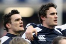 Max and Thom Evans sing the Scottish national anthem