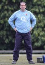 England manager Martin Johnson casts an eye over training