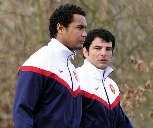 France captain Thierry Dusautoir and coach Marc Lievremont