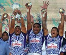 Samoa celebrate winning the Adelaide 7s crown