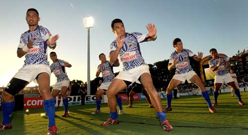 Samoa perform a Siva Tau after winning the Adelaide 7s
