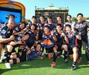 Japan celebrate winning the Shield Final at the Adelaide 7s