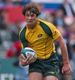 Australia's Liam Gill injects some pace into an attack, Australia v China, IRB Sevens Series, Hong Kong, March 26, 2010