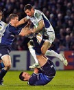Clermont's Julien Malzieu takes on the Leinster defence