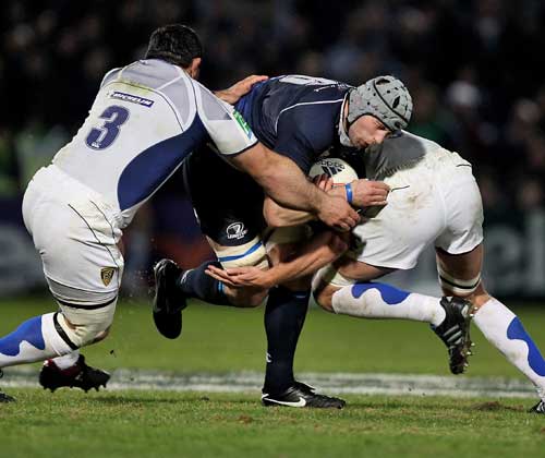 Leinster's Kevin McLaughlin looks to force an opening