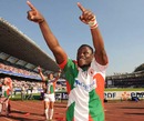 Biarritz winger Takudzwa Ngwenya celebrates his side's victory