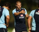 The Waratahs' Drew Mitchell gets his eye in during a training session