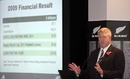 NZRU chief executive Steve Tew presents the union's accounts