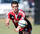 Crusaders fly-half Dan Carter collects a pass