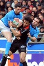 Toulouse's Clement Poitrenaud claims the ball under pressure