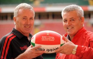 Canada coach Kieran Crowley and Wales coach Warren Gatland promote the November 14 clash between the two sides that will take place at the Millennium Stadium in Cardiff, Wales. October 9, 2008
