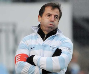 Racing Metro boss Pierre Berbizier shows his frustration, Racing Metro v Bourgoin, Stade Olympique Yves du Manoir, Colombes, January 3, 2010