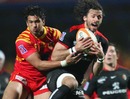 Toulouse fullback Clement Poitrenaud claims a high ball