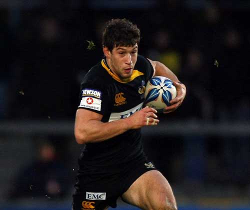 Wasps' centre Dominic Waldouck takes on the Bayonne defence