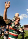 Leicester's Lewis Moody bids farewell to the Welford Road crowd