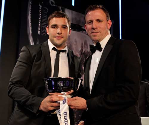 Bath's Olly Barkley collects the Community Player of the Season award