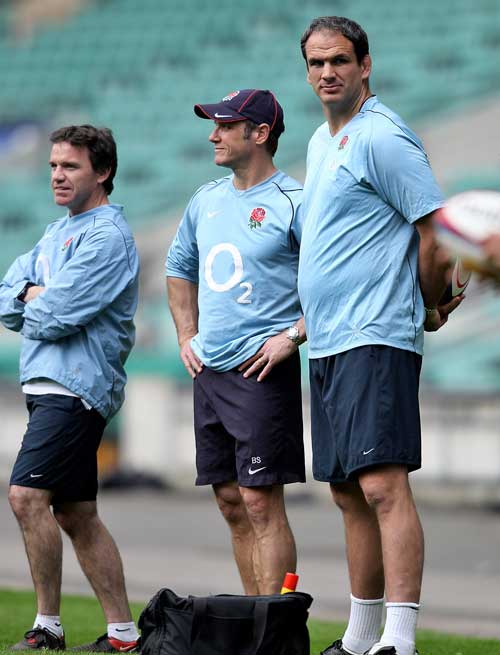 England manager Martin Johnson and assistants Mike Ford and Brian Smith