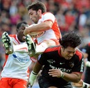 Biarritz scrum-half Dimitri Yachvili claims the ball
