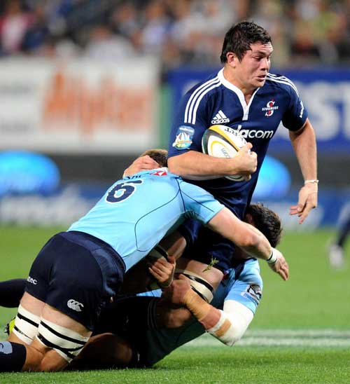 Stormers flanker Francois Louw is hauled down