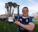 Cardiff Blues prop Gethin Jenkins poses with the European Challenge Cup