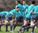 Piri Weepu looks for options during an All Blacks training session
