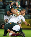 Stephen Hoiles tackles Chris Robshaw during the match between the Australian Barbarians and England 