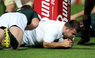 Lee Mears scores a try for England against the Australian Barbarians, Members Equity Stadium, Perth, June 8, 2010