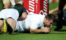 Lee Mears scores a try for England against the Australian Barbarians 