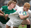 England's Tom Homer busts a tackle in his record-setting performance