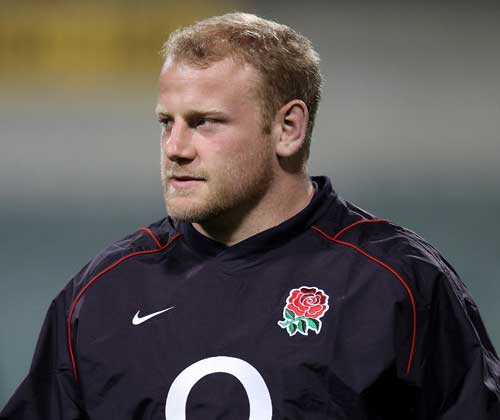 England prop Dan Cole watches on during training