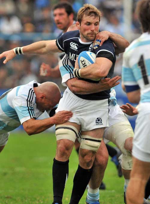 Scotland's John Barclay looks to protect the ball