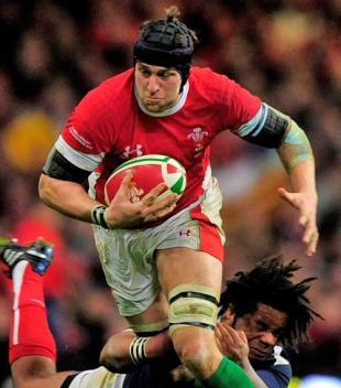 Wales' Ryan Jones takes the attack to France, Wales v France, Six Nations Championship, Millennium Stadium, Cardiff, Wales, February 26, 2010