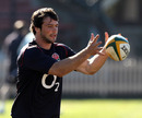 Ben Foden catches a pass during training