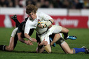 England's David Strettle goes to ground against the Australian Barbarians in Gosford