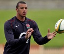 England lock Courtney Lawes passes the ball