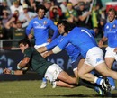 South Africa fly-half Morne Steyn dives over to score