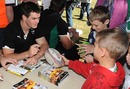 Ireland's Jonathan Sexton takes part in a signing session