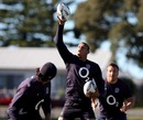 England lock Courtney Lawes reaches for the ball