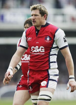 James Forrester of Gloucester pictured during the Guinness Premiership match between Bath and Gloucester at the Recreation Ground in Bath, England on April 7, 2007.